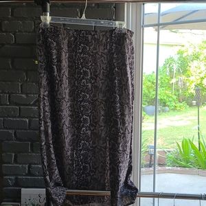 Snake print midi skirt